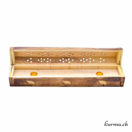 Porte-encens - Bois - Boite avec couvercle - 30cm