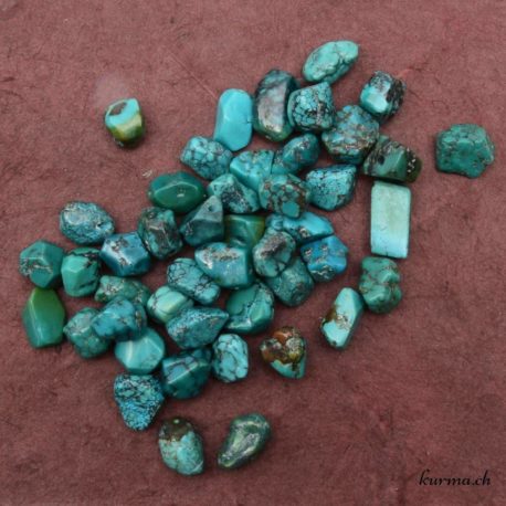 Turquoise pierre roulée à facettes - Perles 6-9mm