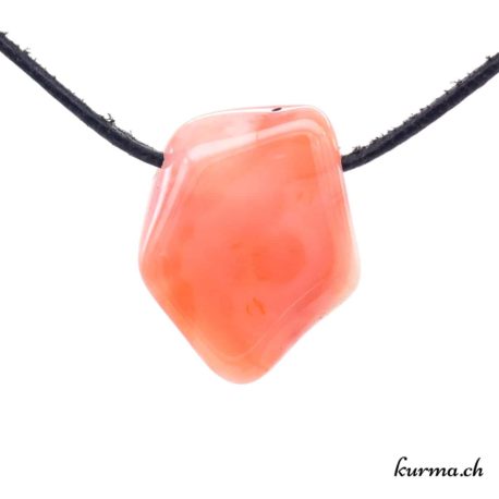 Agate abricot - Collier en pierre percée