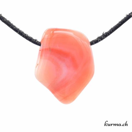 Agate abricot - Collier en pierre percée