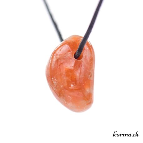 Orangefarbener Calcit - Durchbohrter Mineralienanhänger