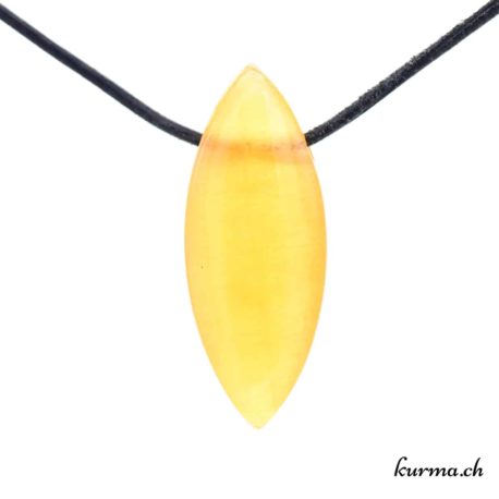 Calcite orange ovale alongée - Bijou en pierre roulée