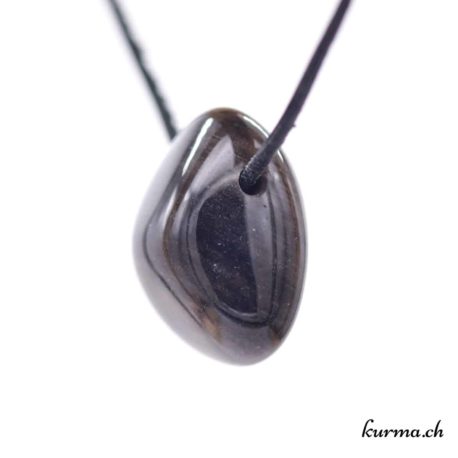 Siberian&#039; silver obsidian pierced stone jewel