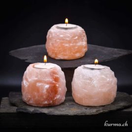 Portacandele in pietra di sale dell&#039;Himalaya - 500g