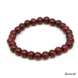 Bracelet en bois rouge 8mm élastique- N°6156