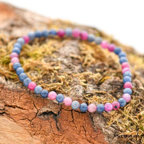 Corindone - Bracciale di rubini e zaffiri da 4 mm