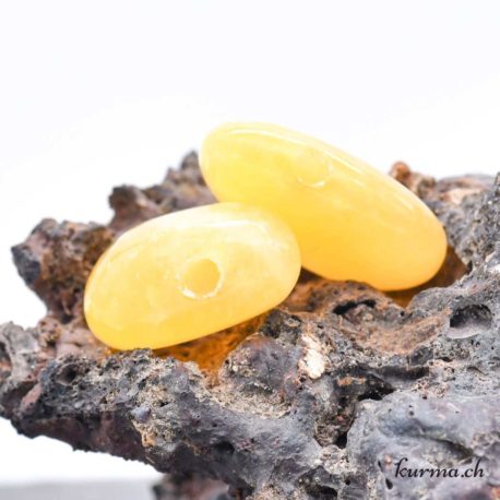 Yellow Calcite - Pierced stone pendant