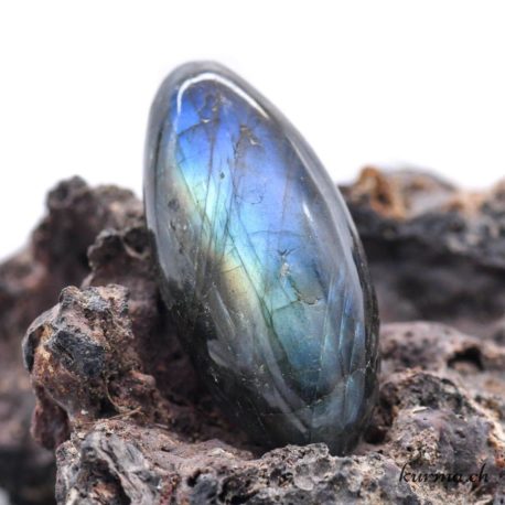 Labradorite olive - Pendentif en pierre percée