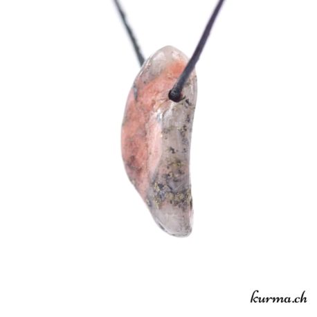 Pyrite et Triplite et Wagnérite - Pendentif minéraux percée