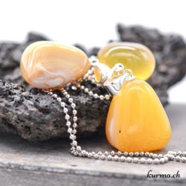 Agate jaune pendentif en argent 925