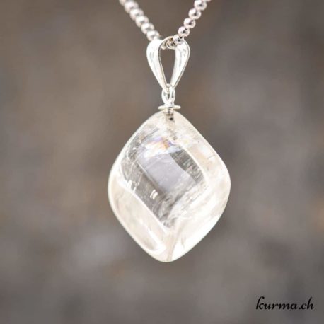 Hiddenite silver clasp pendant