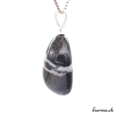 Marbre zébré pendentif boucle en argent