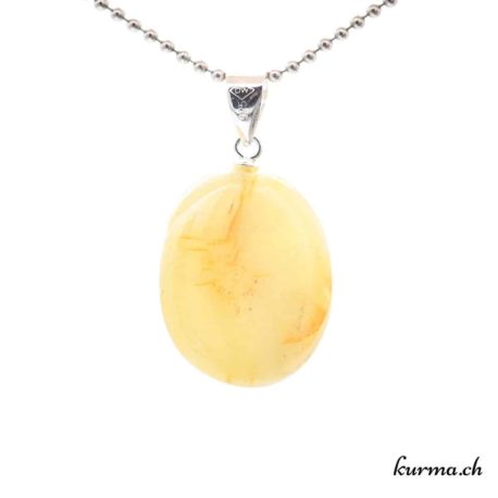 Yellow sapphire pendant silver clasp