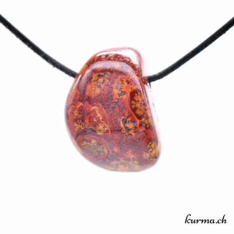 Jasper Chalcedony &#039;Université&#039; - Pierced stone pendant