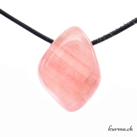 Calcite abricot - Pendentif en pierre percée