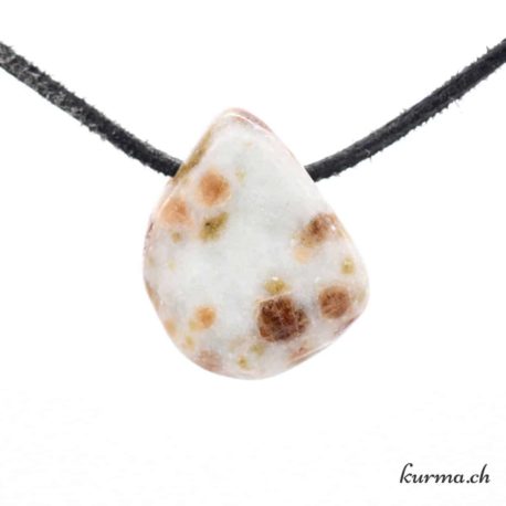 Grenat Hessonite et Wollastonite - Bijou en pierre percée