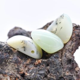 Calcédoine verte-citron - Pendentif en pierre percée
