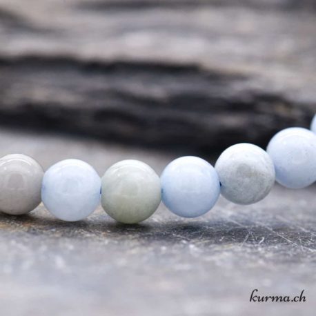 Bracelet Aigue-marine 6.5mm