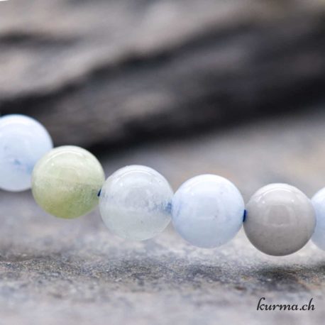 Bracelet Aigue-marine 6.5mm