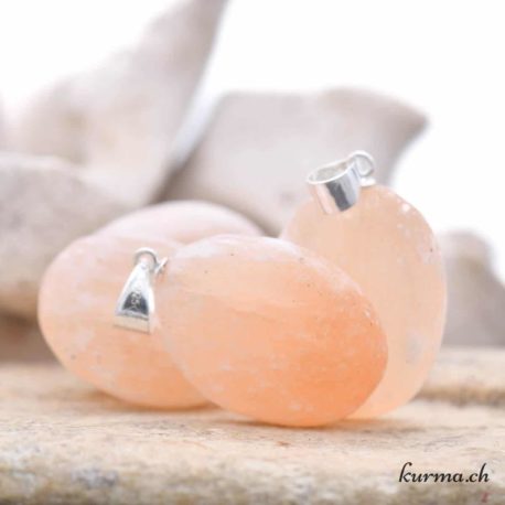 Selenite orange pendant in silver 925