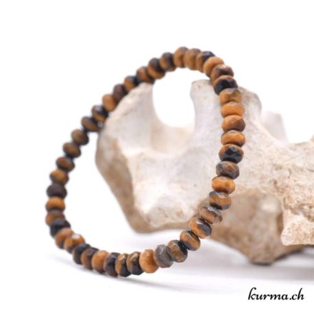 Bracciale con occhio di tigre rotondo 6-6,5 mm - Sfaccettato