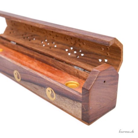 Porte-encens - Bois - Coffret Ying yang 30cm