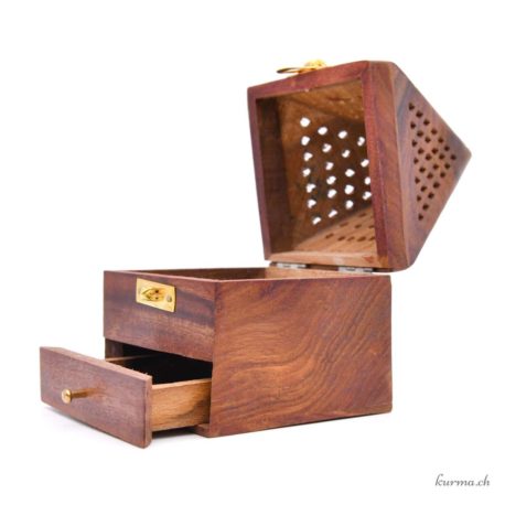 Incense-Holder - Wood - Pyramid box 9cm