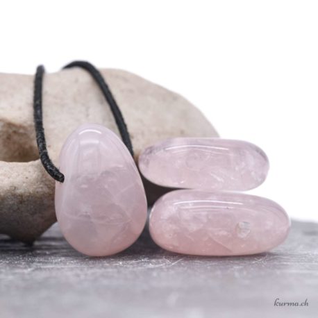 Rose Quartz - Quality B - Pierced Stone Pendant