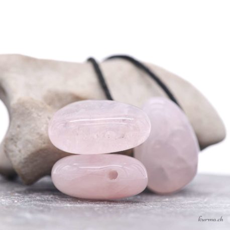 Rose Quartz - Quality B - Pierced Stone Pendant