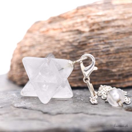 Pendule Cristal de Roche  - Merkaba 7 Chakra