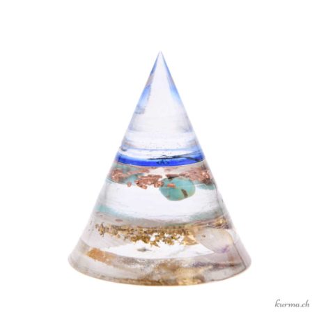 Pyramide ronde en Orgonite 6cm - Artisanale