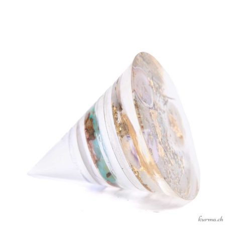 Pyramide ronde en Orgonite 6cm - Artisanale