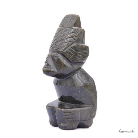 Stone statuette - Golden obsidian