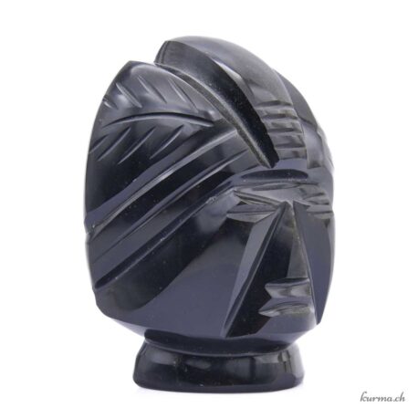 Stone statuette - Golden obsidian