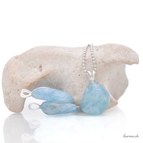 Aigue-marine - Pendentif en argent 925