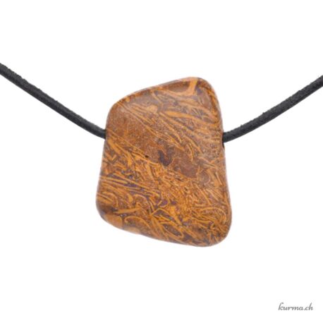 Jasper serpent - Pierced stone pendant