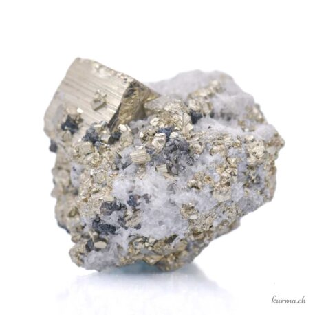 Pirite su quarzo - Minerali - 178gr