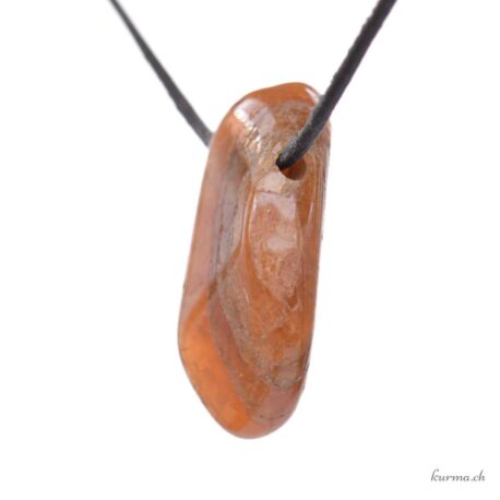 Hessonite garnet - Pierced stone pendant